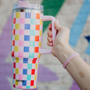 Multicolored Checkered Tumbler