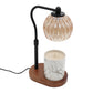 Candle Warmer Lamp - Crystal Glass & Wood Base - Black