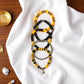 Black and Gold Game Day Bracelet Stack