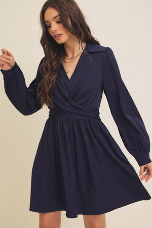 Waist Wrap Twill Mini Dress