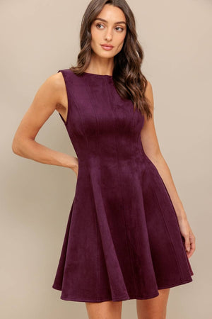 Faux Suede Mini Dress