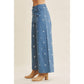 Embroidered Cotton Wide Leg Pants