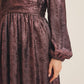 SALE SHINY NIGHTTIME METALLIC PLUNGE NECK MIDI DRESS
